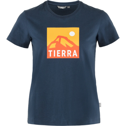 Tierra Organic Cotton Tee W - Nordic Blue (mountain Box) - Naiset - L - Partioaitta