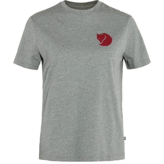 Fjällräven Fox Boxy Logo Tee W - Grey-melange - Naiset - L - Partioaitta