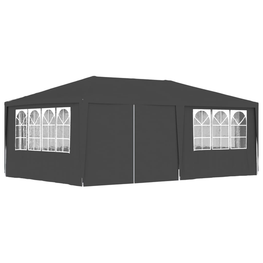 vidaXL Ammattilaisten juhlateltta sivuseinillä 4x6m antrasiitti 90g/m²