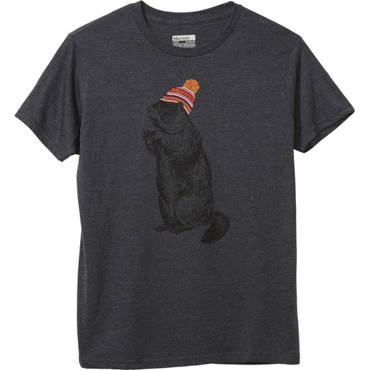 Marmot Pom Pom Tee Ss - New Charcoal Heather - Miehet - S - Partioaitta