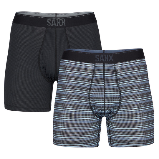 SAXX Quest Qdm Bb Fly 2pk - Sunrise Stripe/black Ii - Miehet - S - Partioaitta