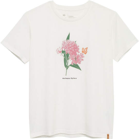 Tentree W Monarch Botanical T-shirt - Cloud White Heather/dawn Pink - Naiset - S - Partioaitta