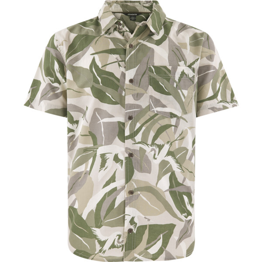 Sherpa Jangbu Short Sleeve Shirt - Sage Sarus Crane - Miehet - L - Partioaitta