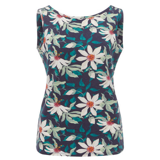 Royal Robbins Essential Tencel Twist Tank - Ink Blue Pt - Naiset - M - Partioaitta