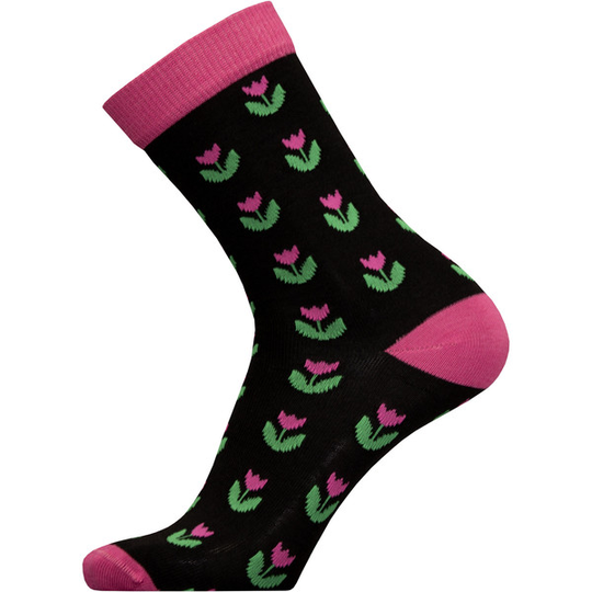 Sukkamestarit Merinovillasukat - Tulppaani Musta2 - Unisex - 35-38 - Partioaitta