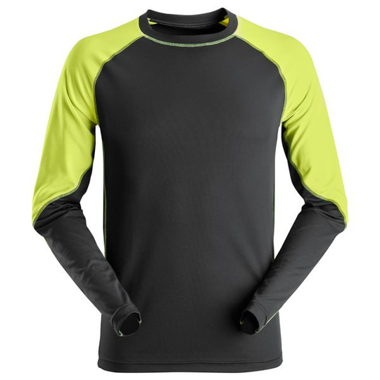 Snickers 2405 T-paita musta/neonkeltainen XS
