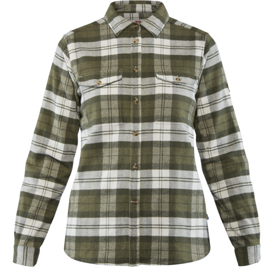 Fjällräven Övik Heavy Flannel Shirt W - Green - Naiset - L - Partioaitta