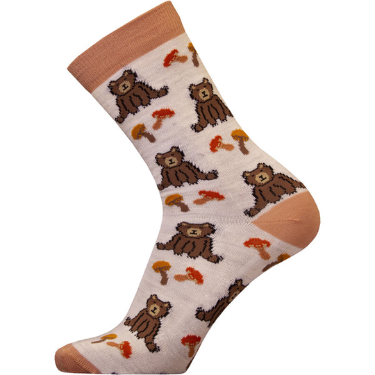 Sukkamestarit Merinovillasukat - Karhu Ja Sienet Valk. Mel - Unisex - 35-38 - Partioaitta